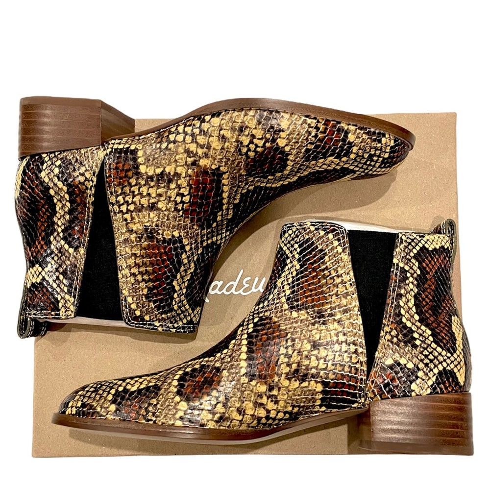 NEW NIB Madewell The Carina Boot in Snake Embossed Leather
